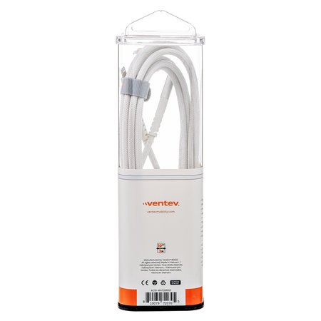 Ventev Chargesync Alloy USB C to Apple Lightning Cable 10ft, White AC10-WHT256521